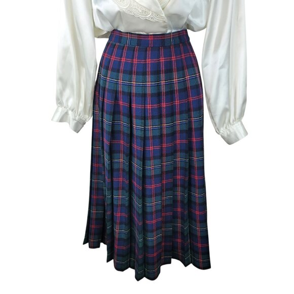 Vintage Pendleton Malcolm Tartan 10 Petite Pleated Skirt 100% Virgin Wool Plaid - Picture 3 of 6